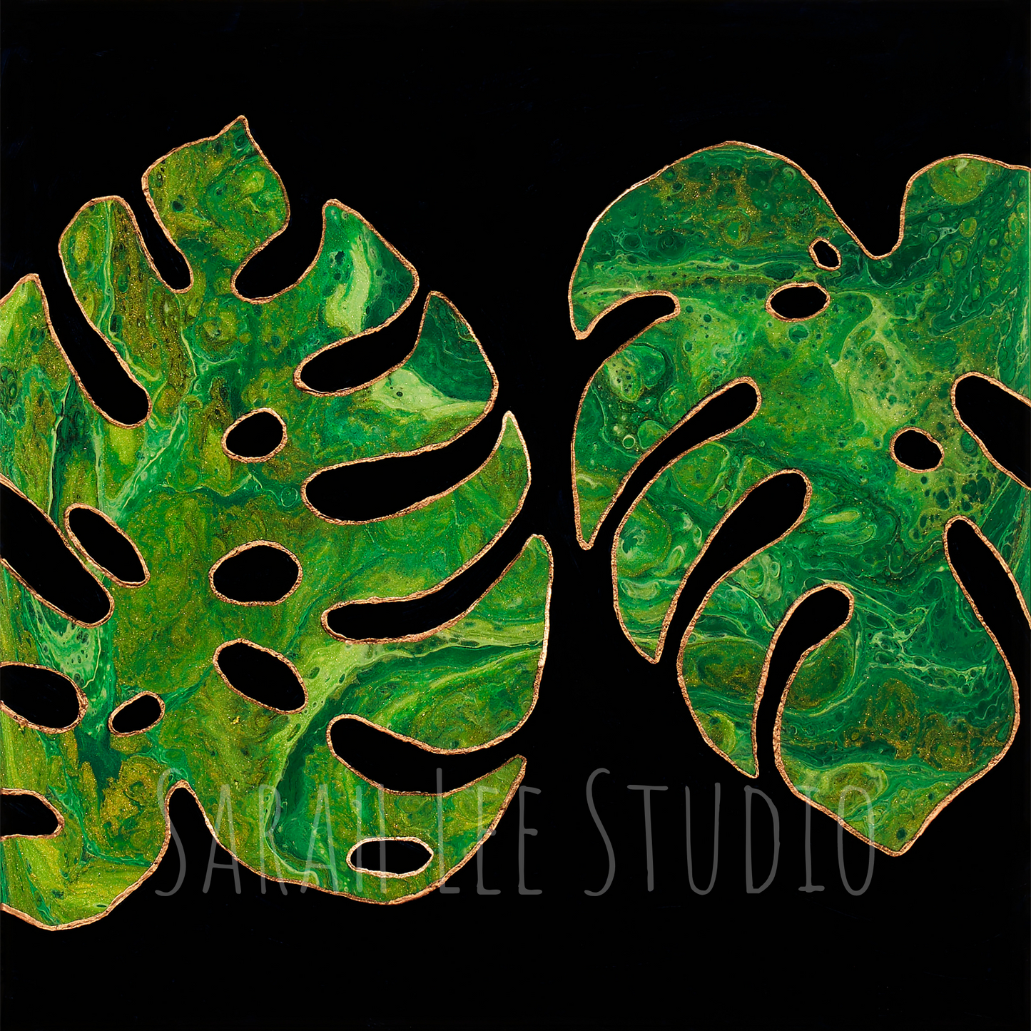 Half and Half Monstera Print