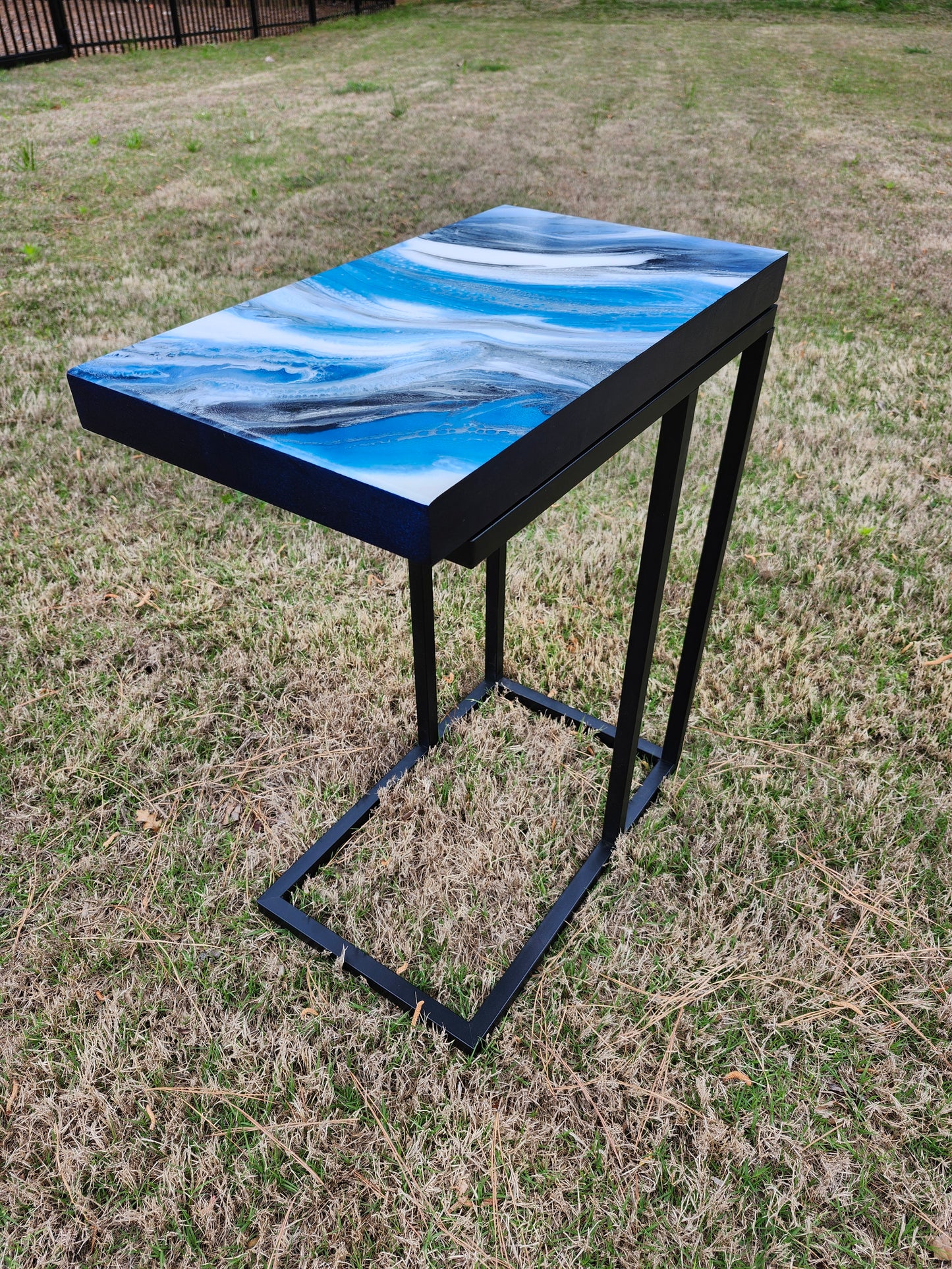Blue and white Swirl "C" Table