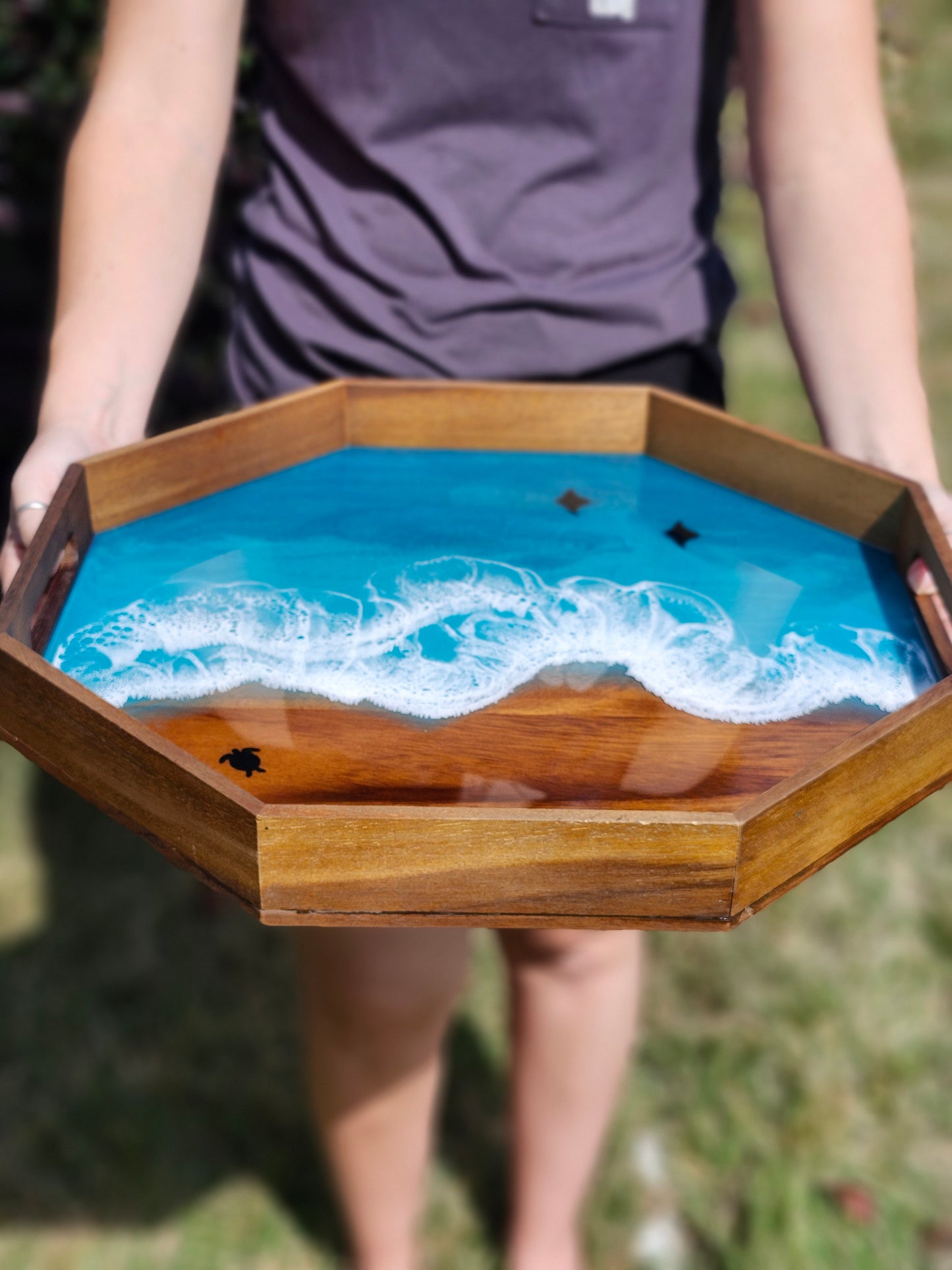 Octagon Caribbean Serving Tray (Large)