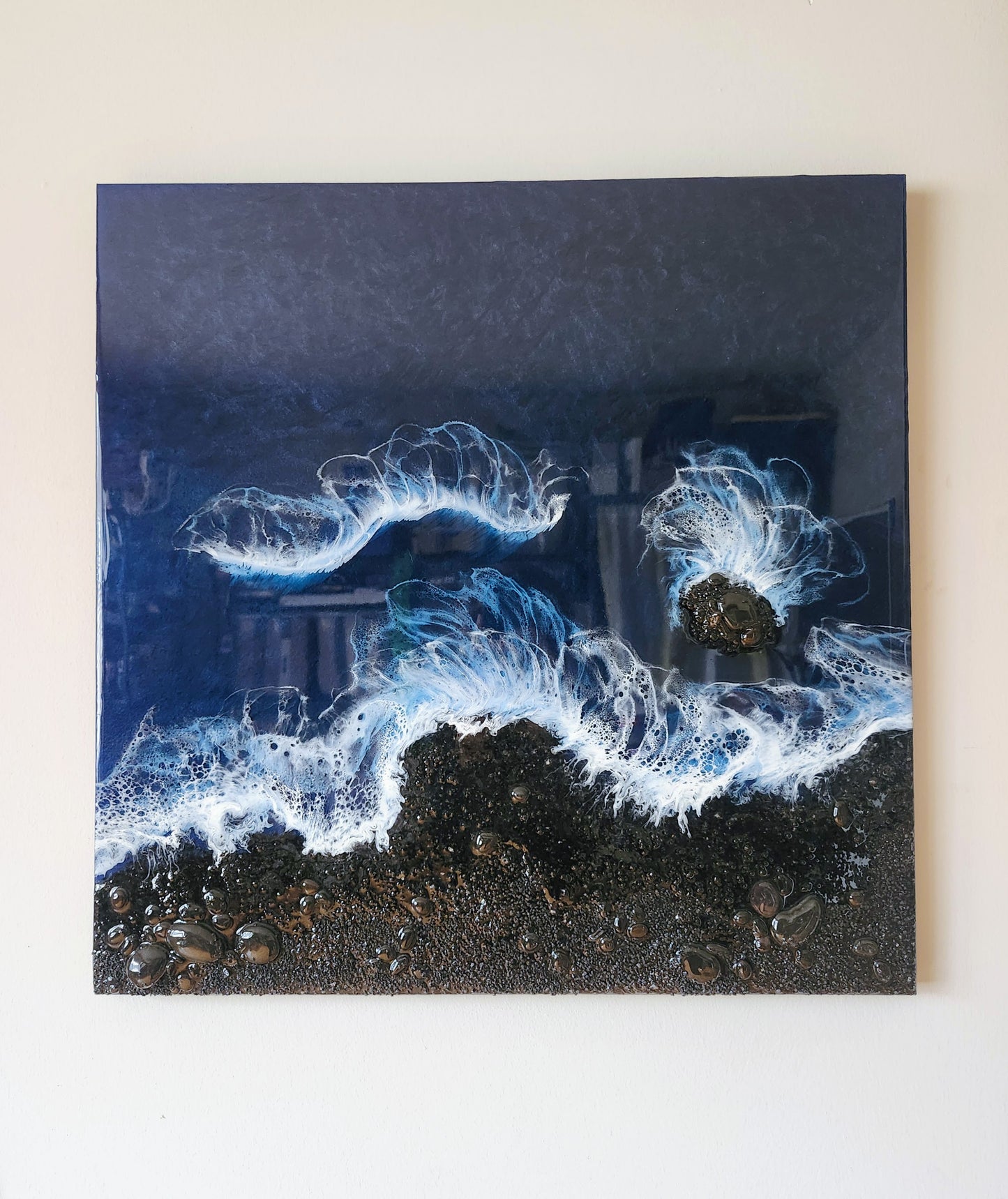 Large Textured Dark and Stormy Square