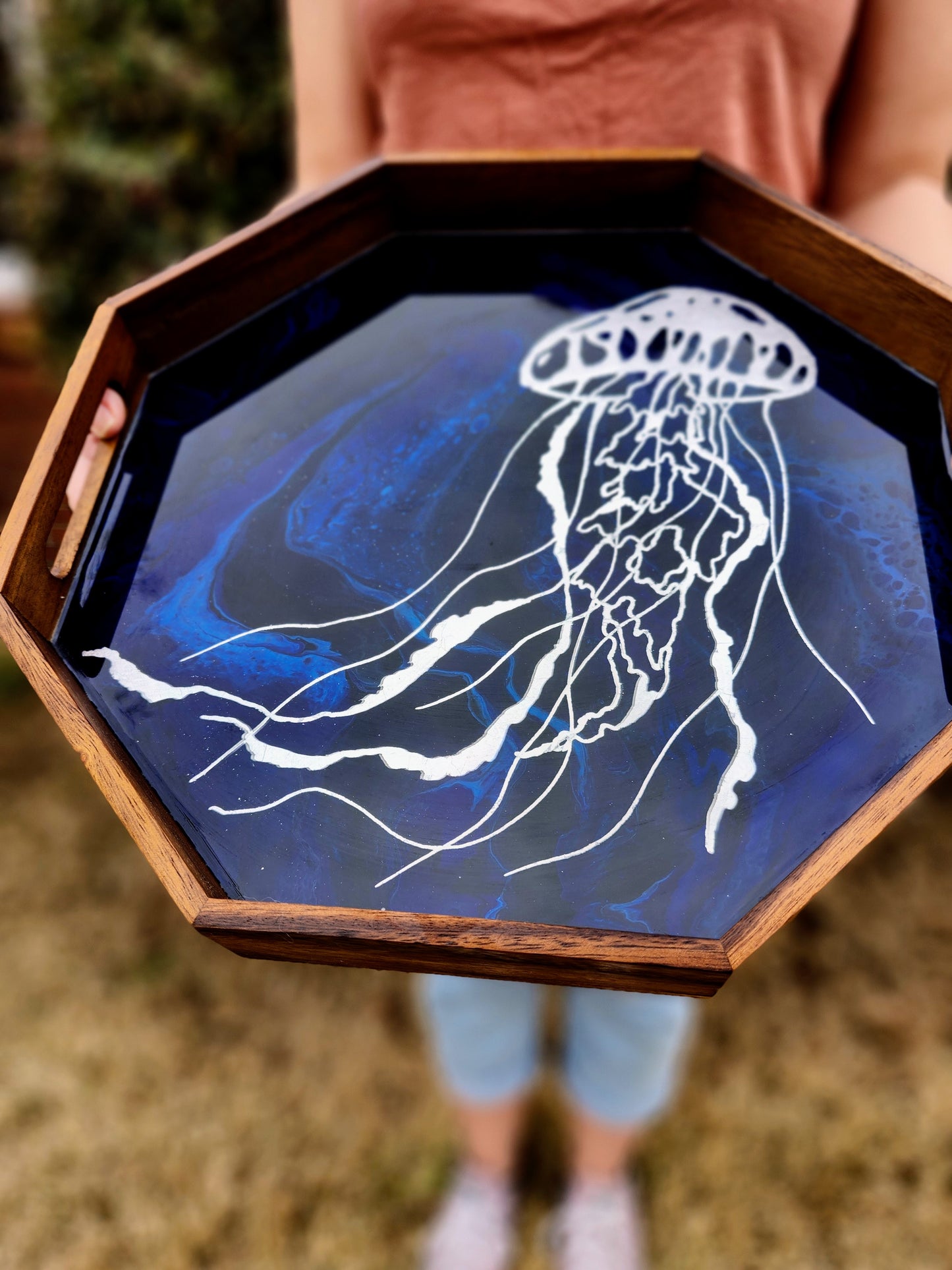 Silver Jellyfish Serving Tray | Medium