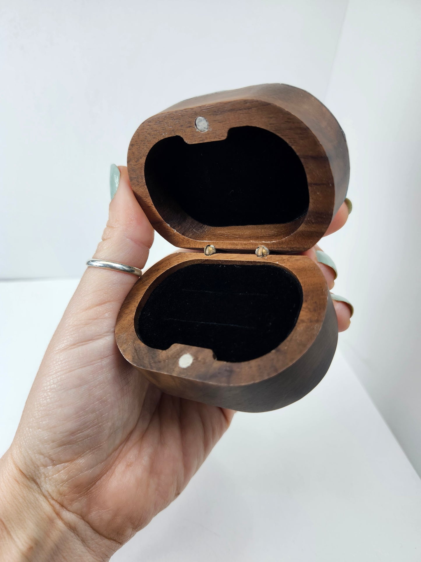 Ring box | Navy + Silver Swirls