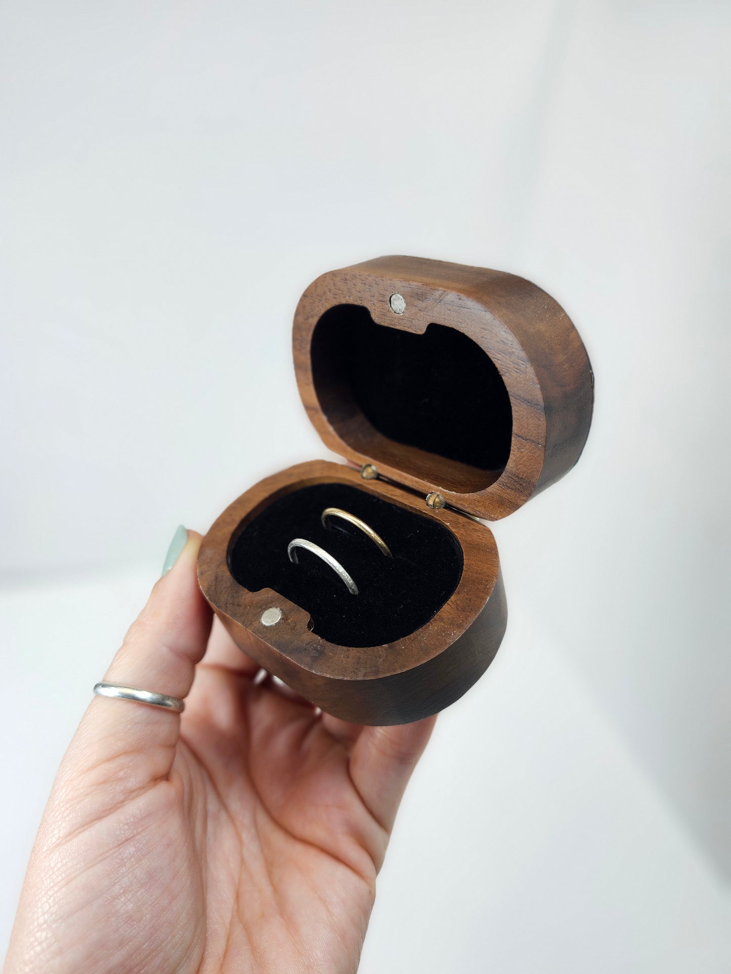 Ring box | Navy + Silver Swirls
