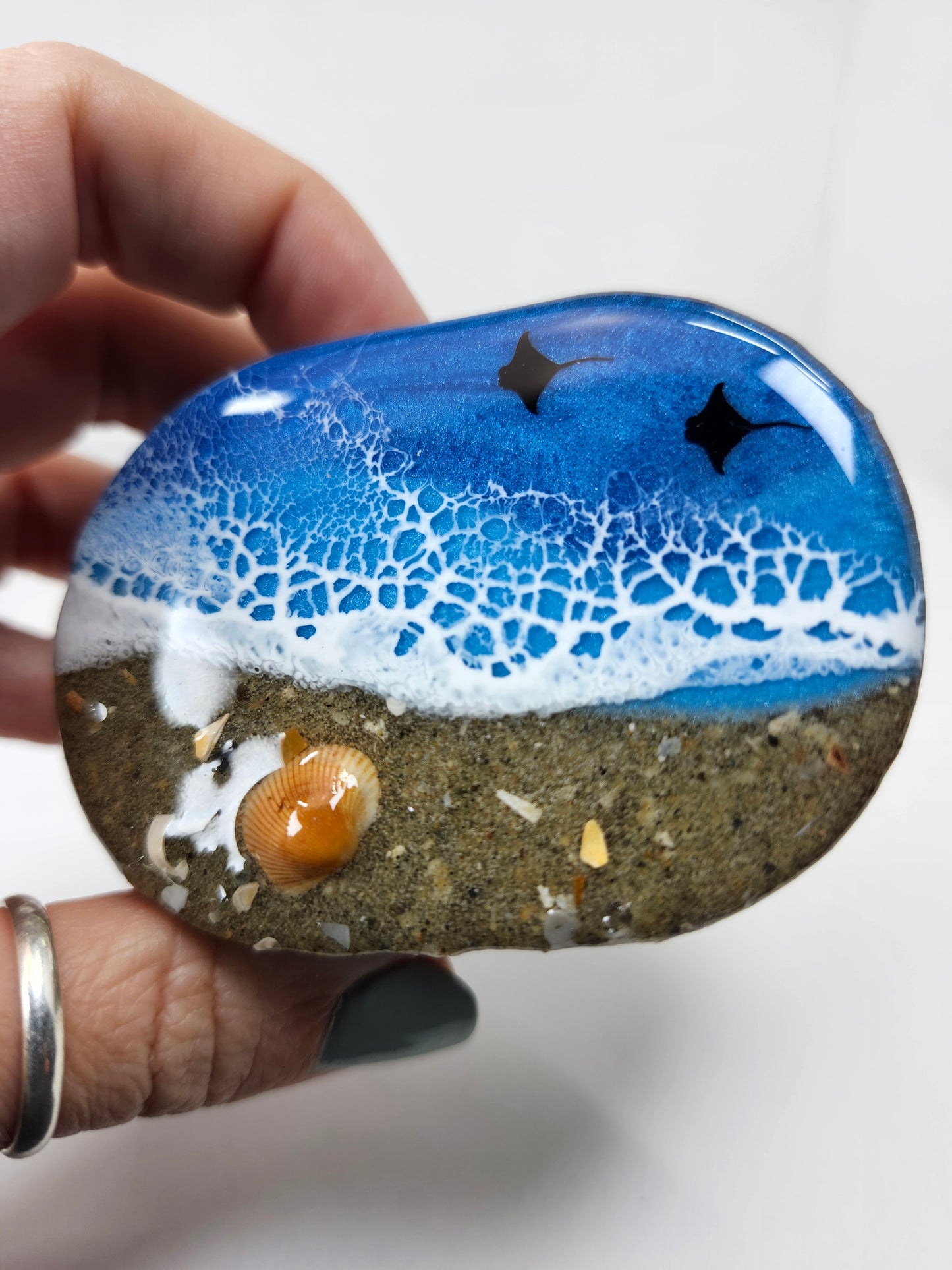 Ring boxes | Pacific Blue Ocean with Sandy Beach
