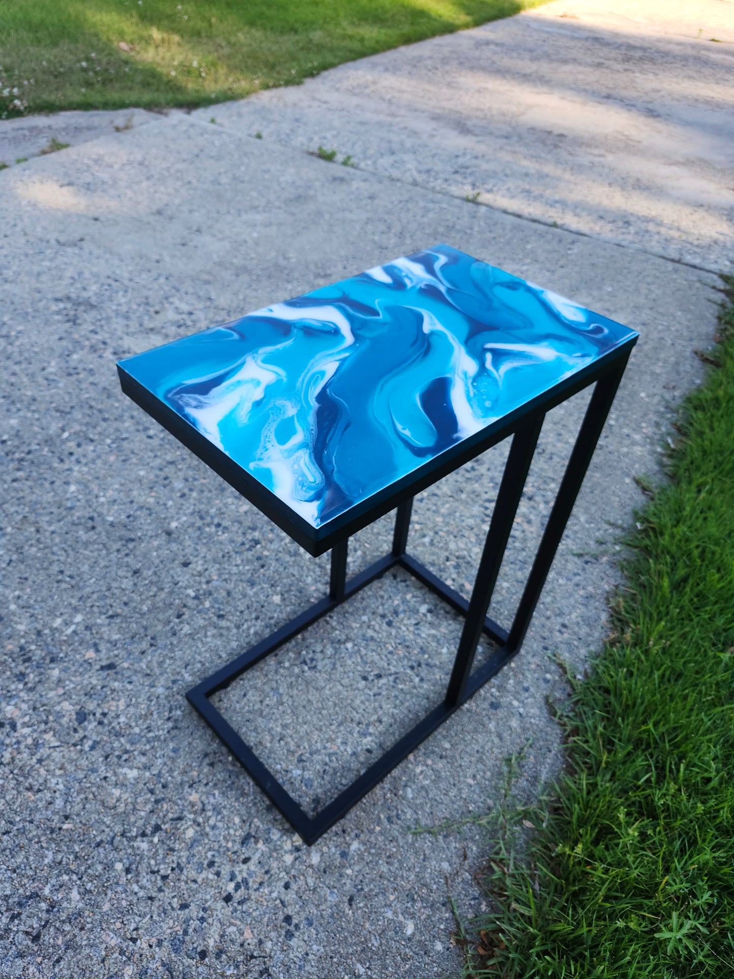 Teal, Aqua + White Swirl "C" Table(s)