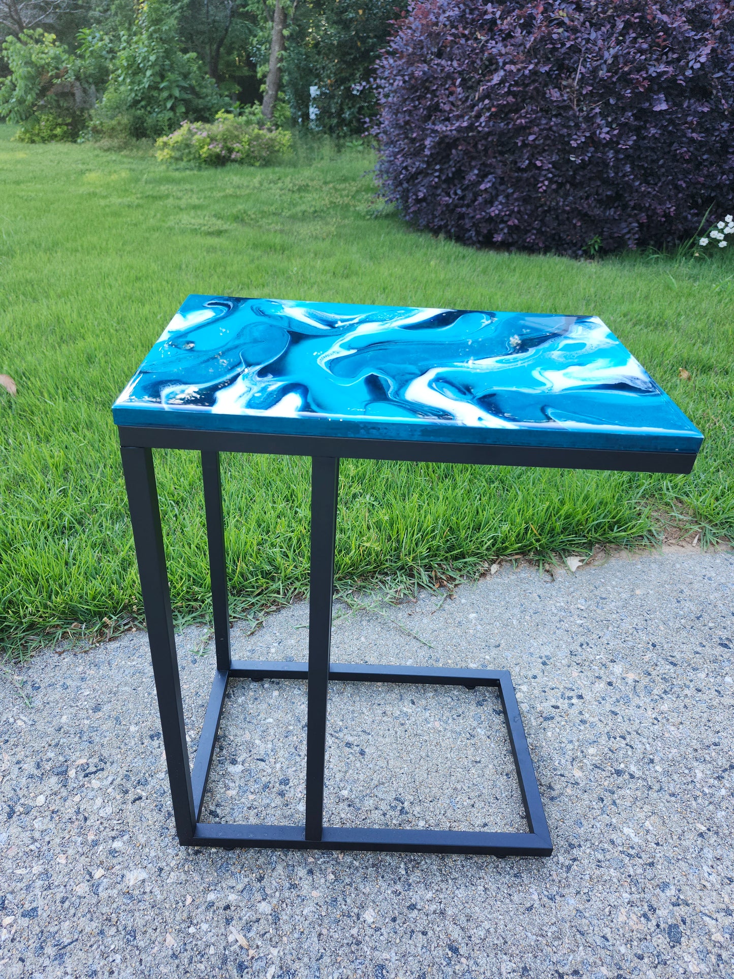 Teal, Aqua + White Swirl "C" Table(s)