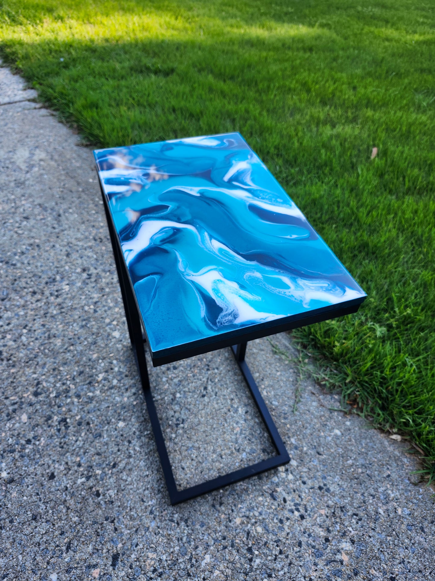Teal, Aqua + White Swirl "C" Table(s)