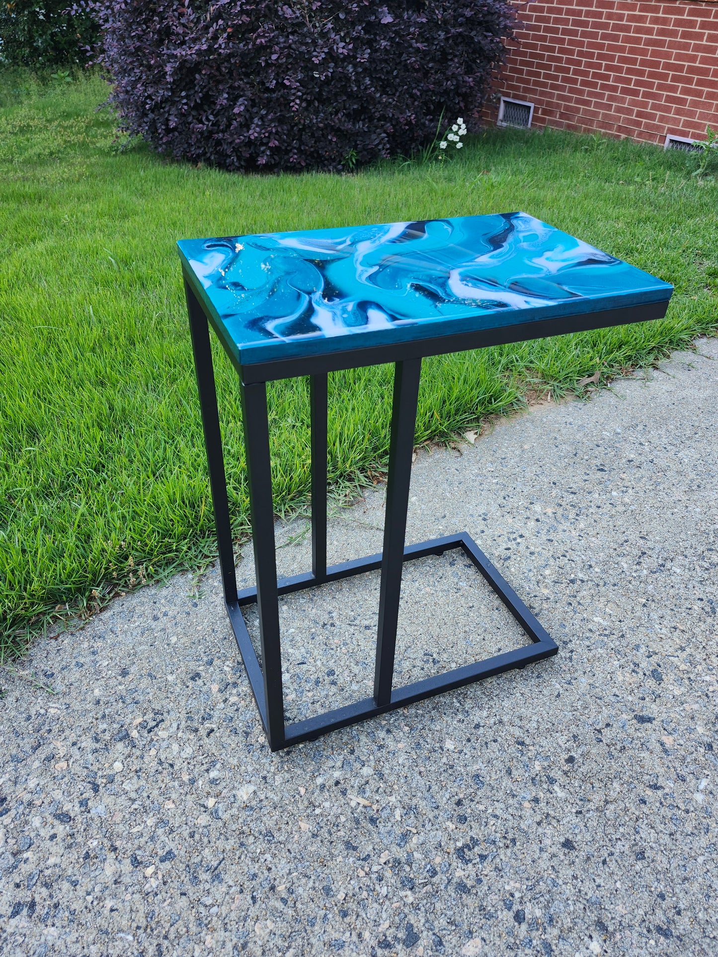 Teal, Aqua + White Swirl "C" Table(s)