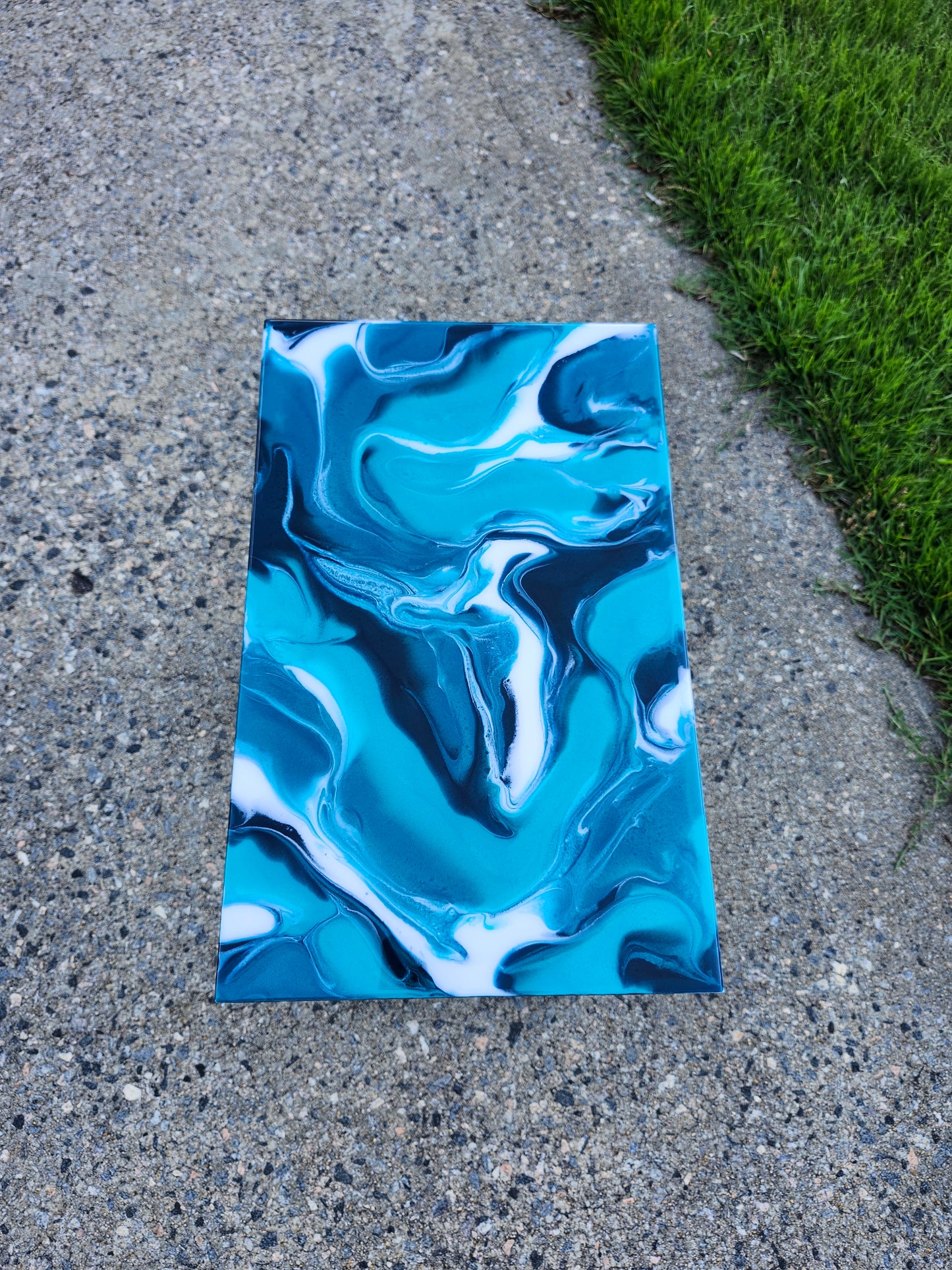 Teal, Aqua + White Swirl "C" Table(s)