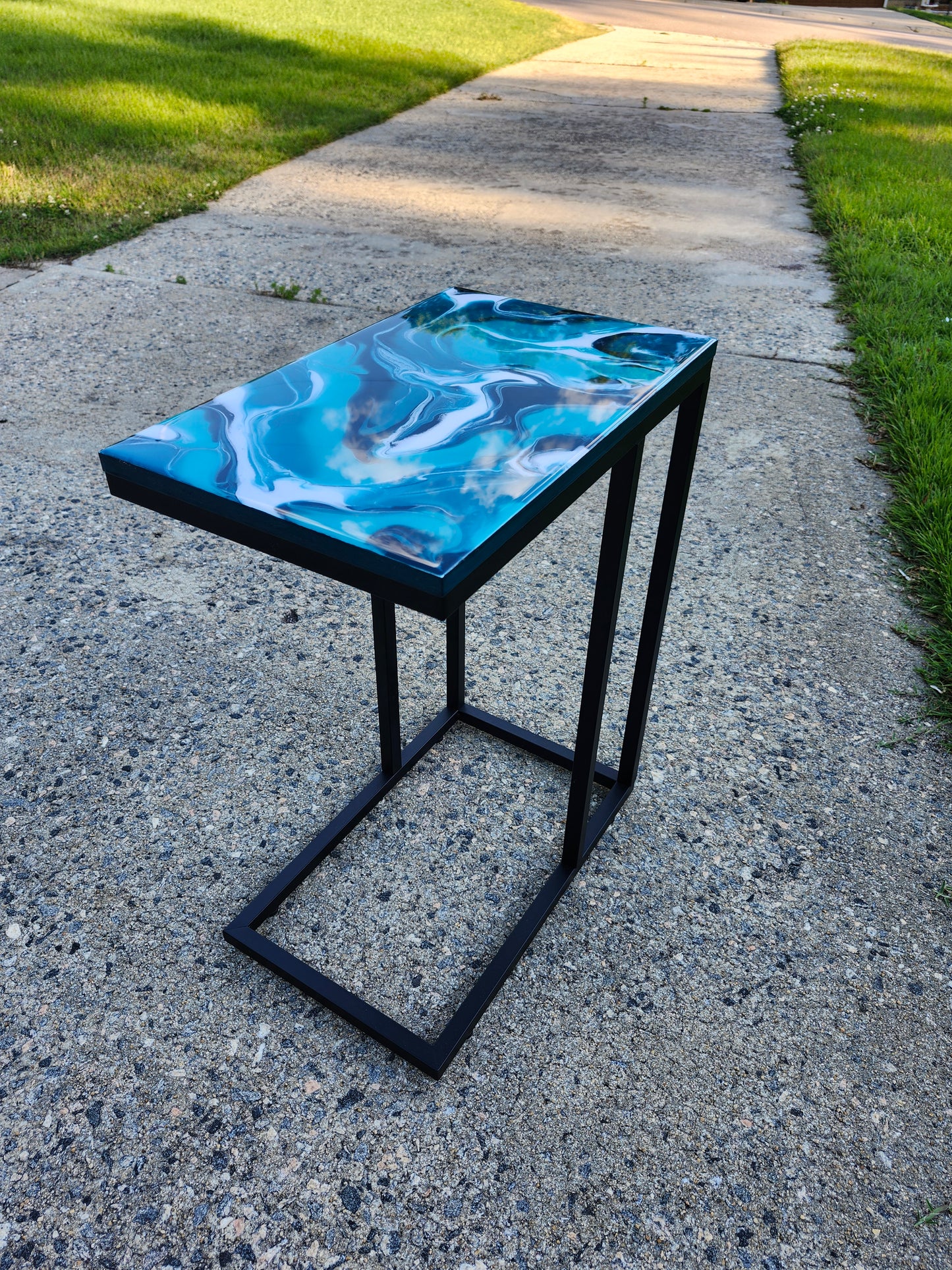 Teal, Aqua + White Swirl "C" Table(s)