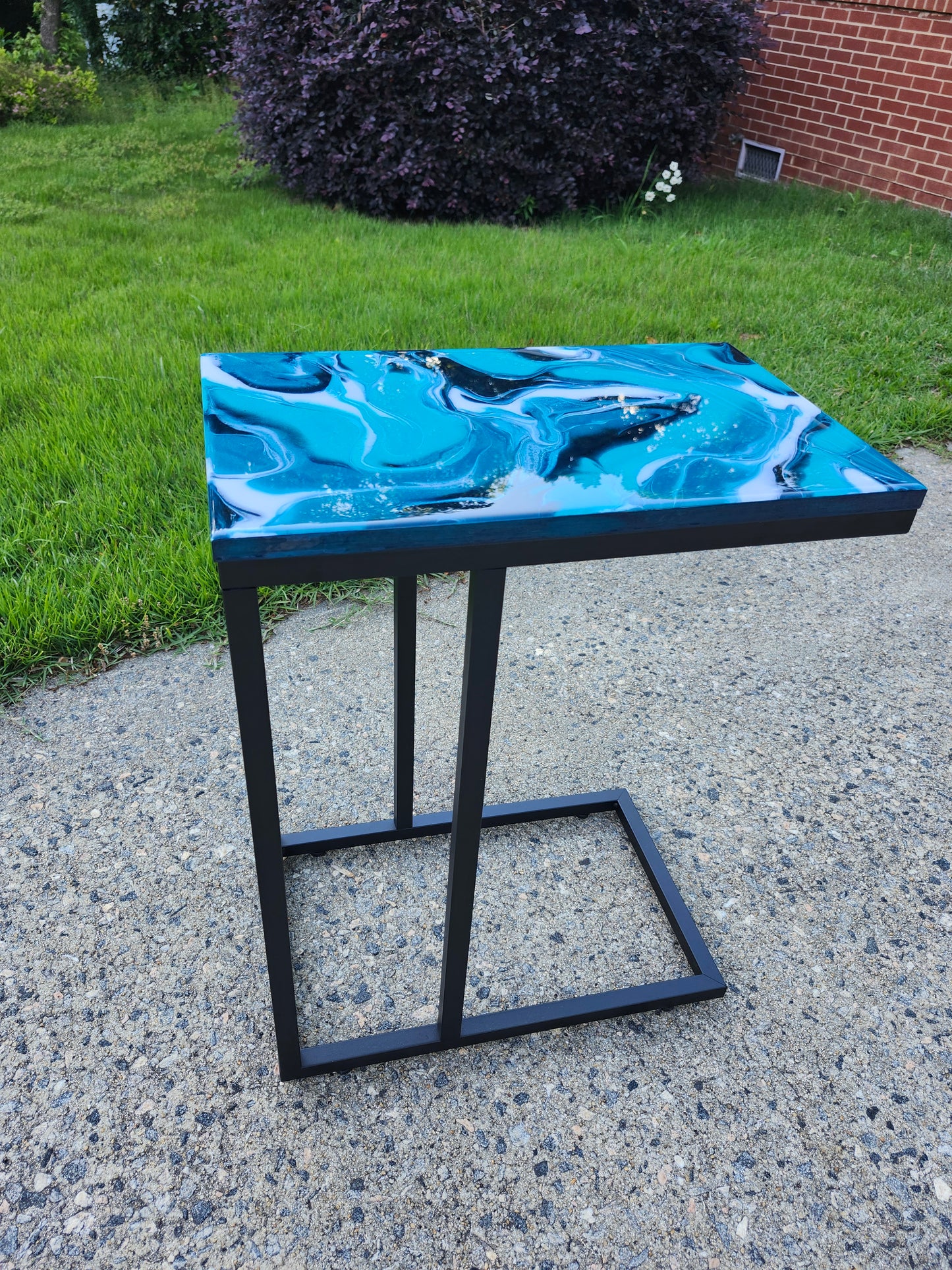 Teal, Aqua + White Swirl "C" Table(s)