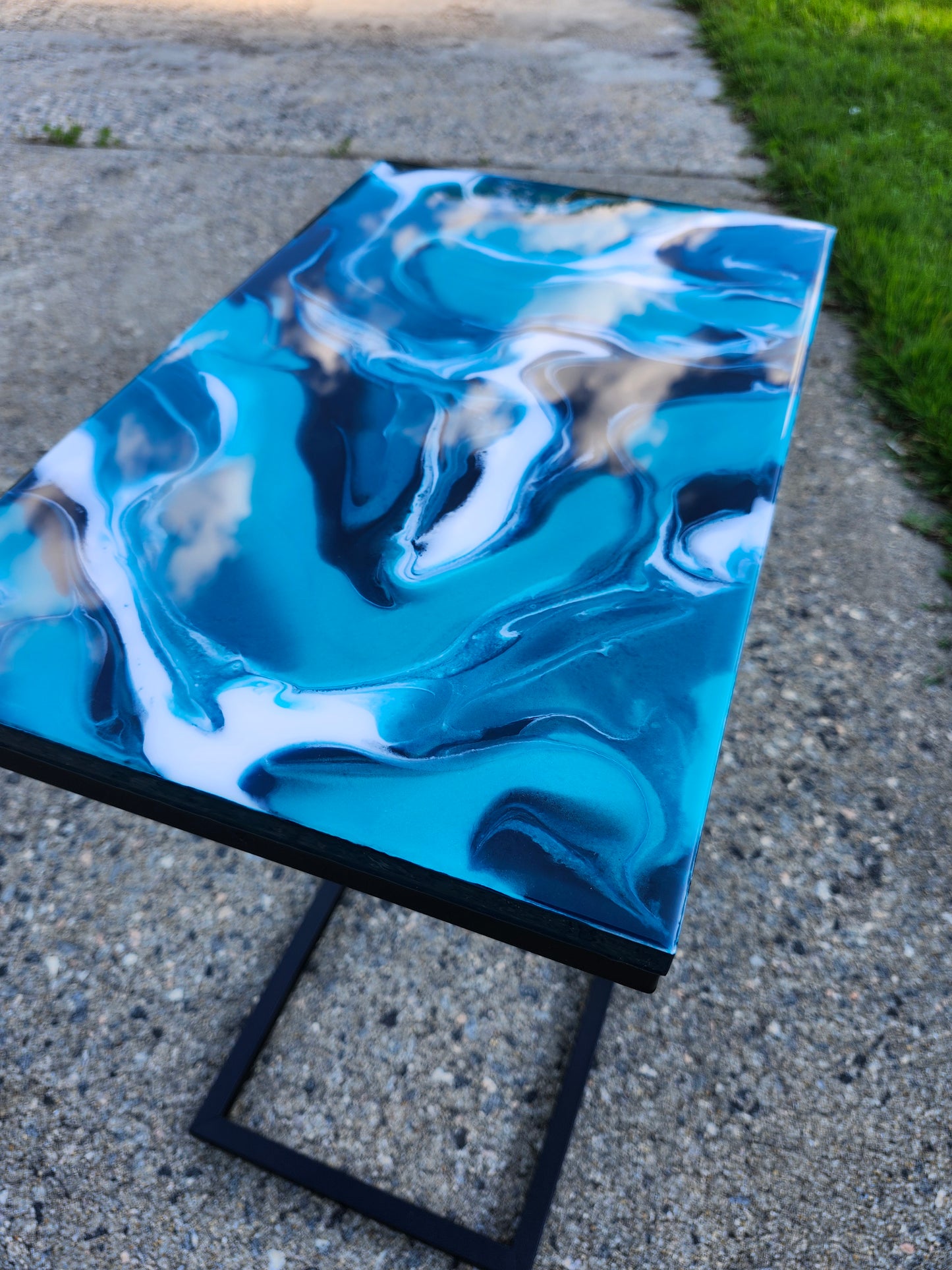 Teal, Aqua + White Swirl "C" Table(s)