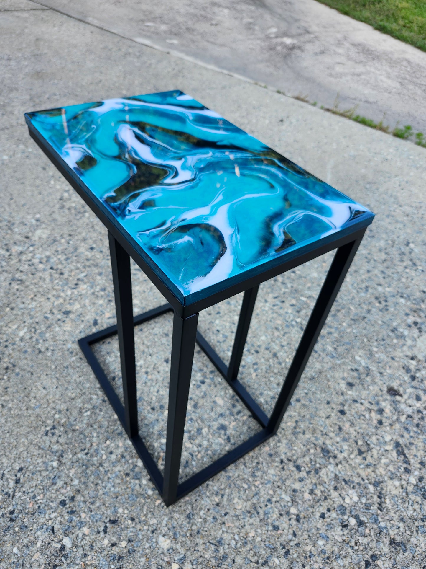 Teal, Aqua + White Swirl "C" Table(s)