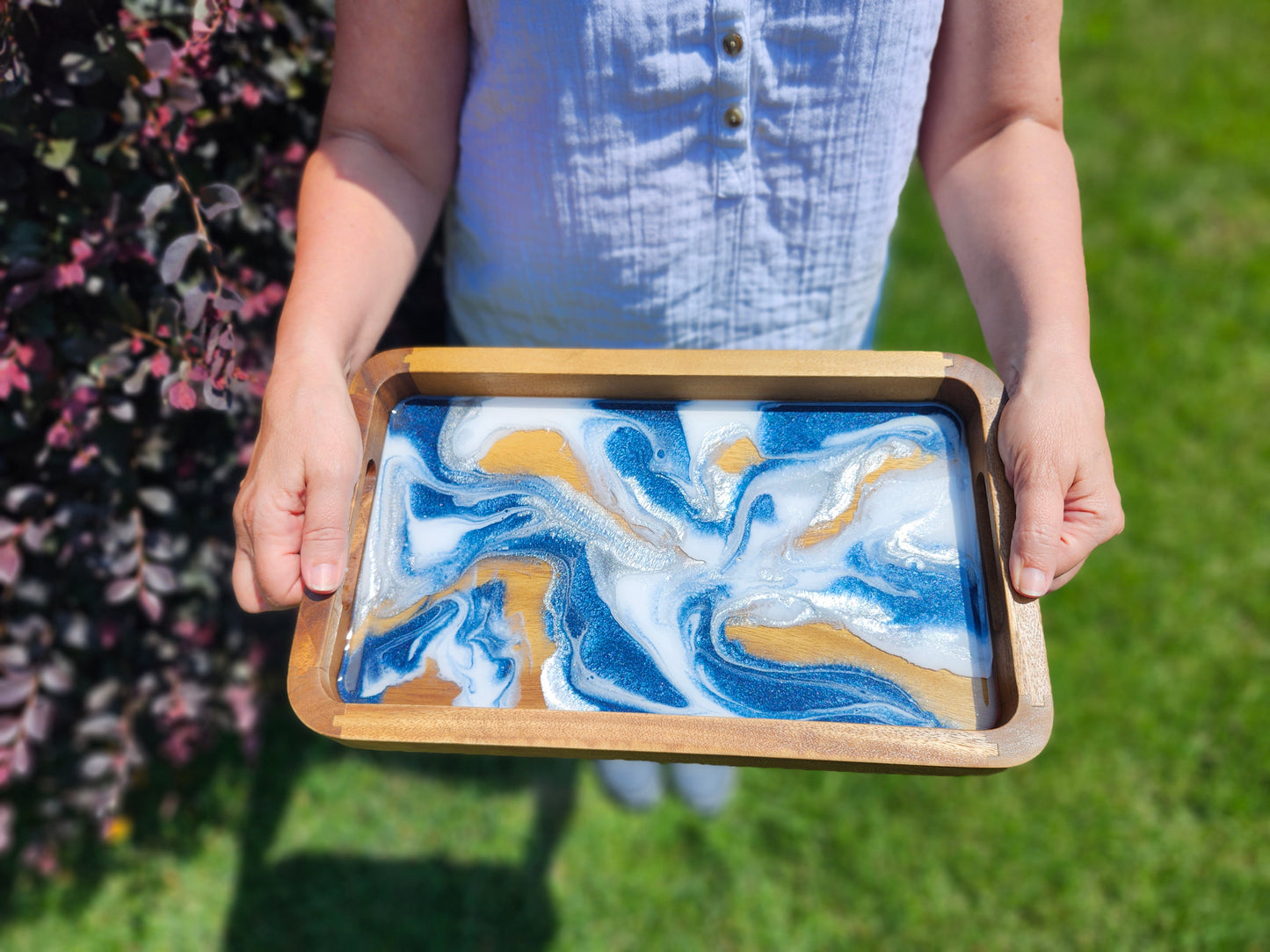 Catch all Tray | Navy Swirls