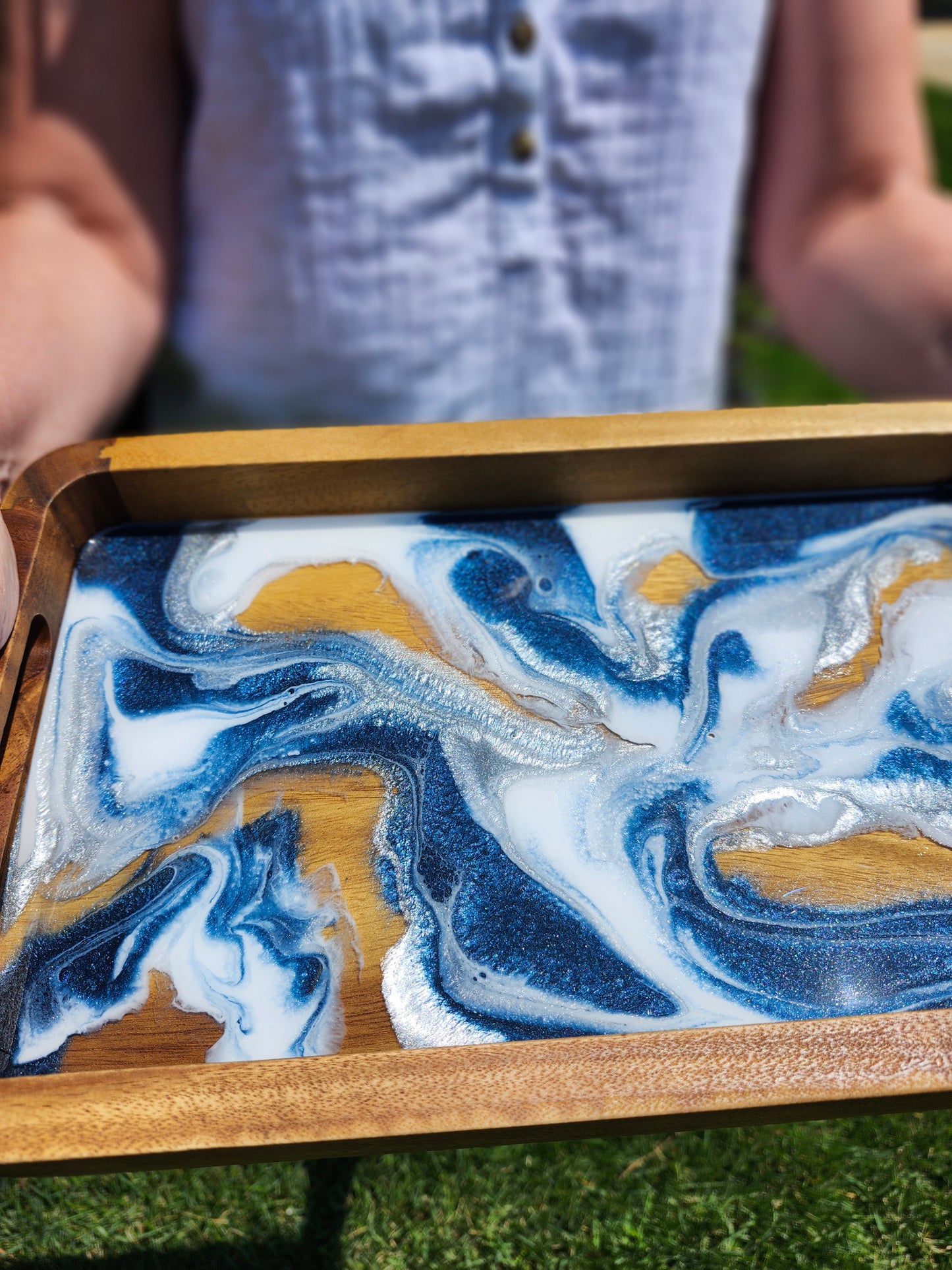 Catch all Tray | Navy Swirls