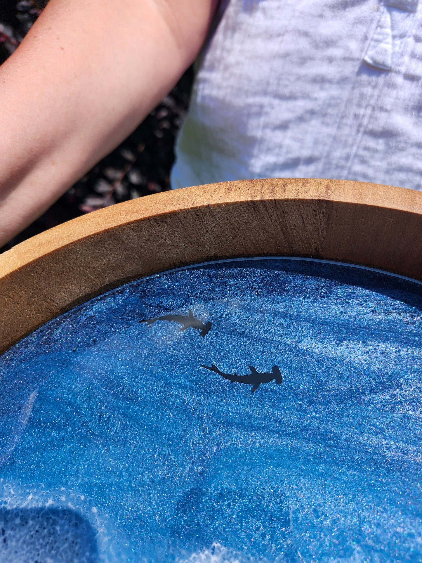 Small Circle Serving Tray| Stormy Ocean