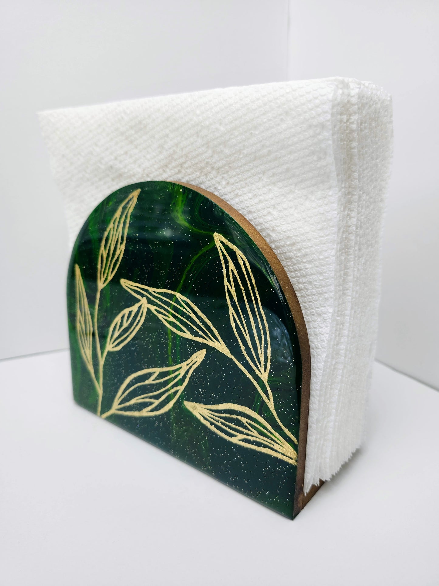 Gilded Gold Leaf Napkin Holder