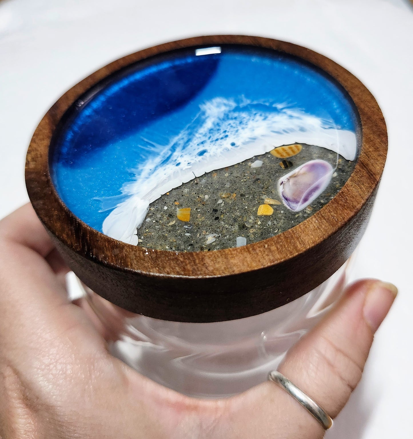 Airtight Glass Jar | Sandy Beach | Pacific Blue Ocean