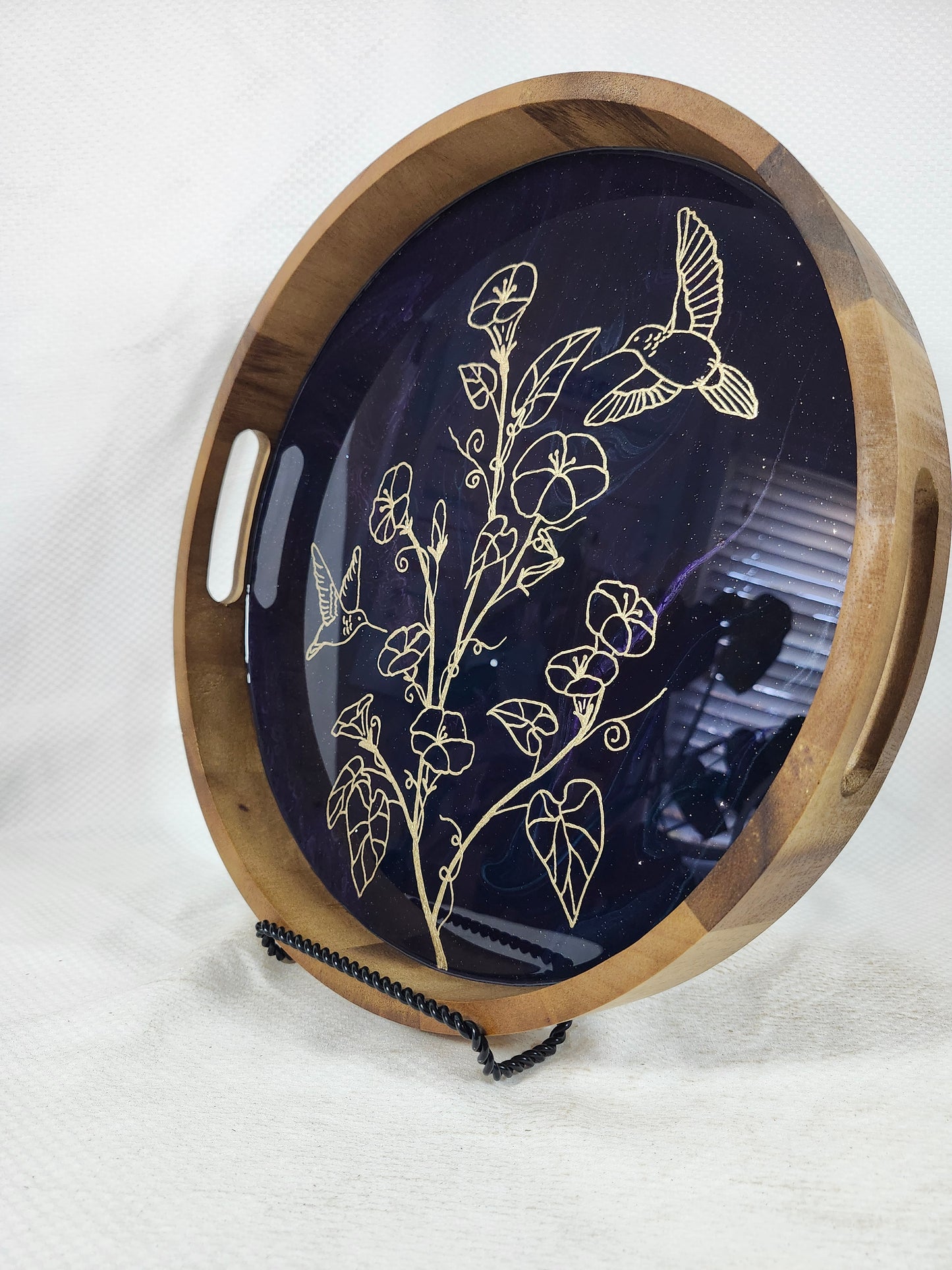 Hummingbirds and Petunia Serving Tray | Medium (15 inch)