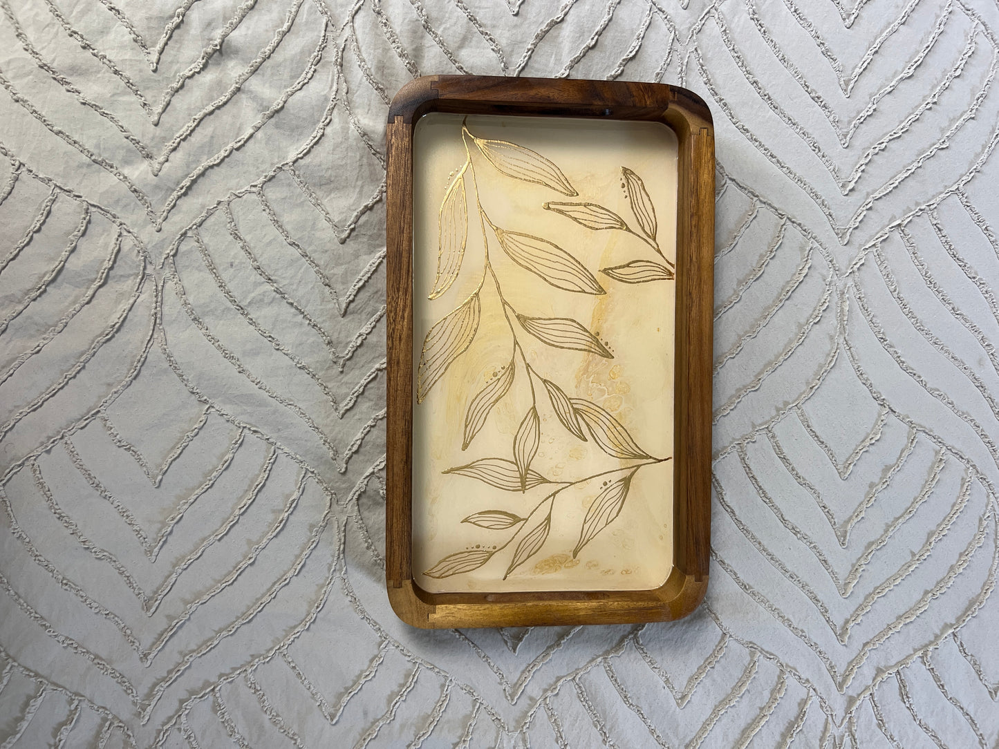 Gilded Gold Leaf Rectangle Catch All Tray