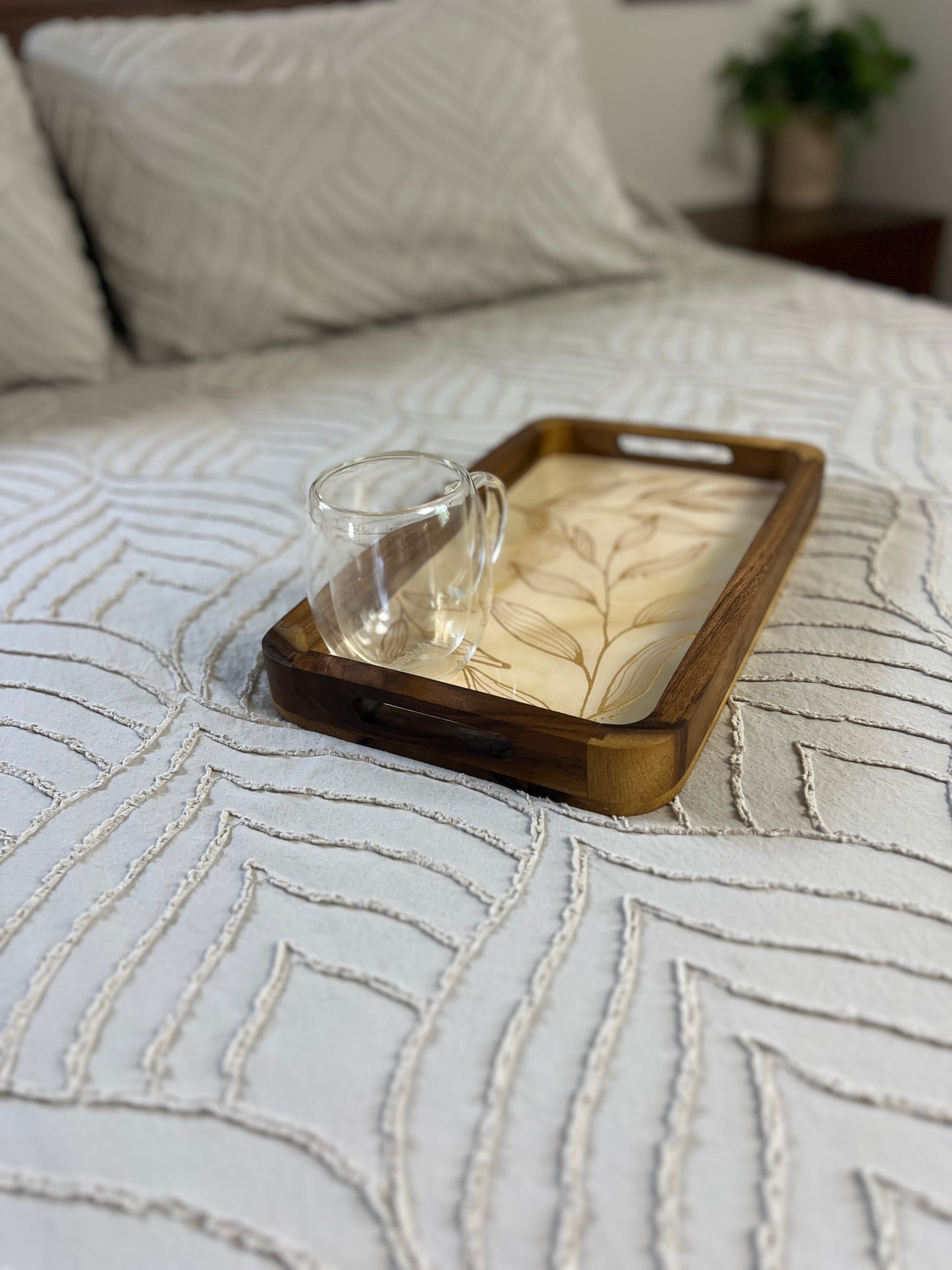 Gilded Gold Leaf Rectangle Catch All Tray