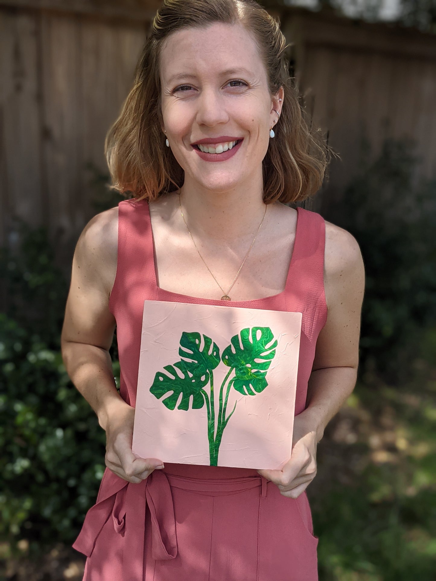 Pink Textured Monstera