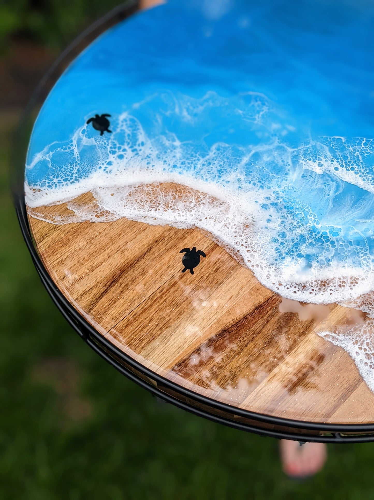 Ocean Lazy Susan with metal rail (large)