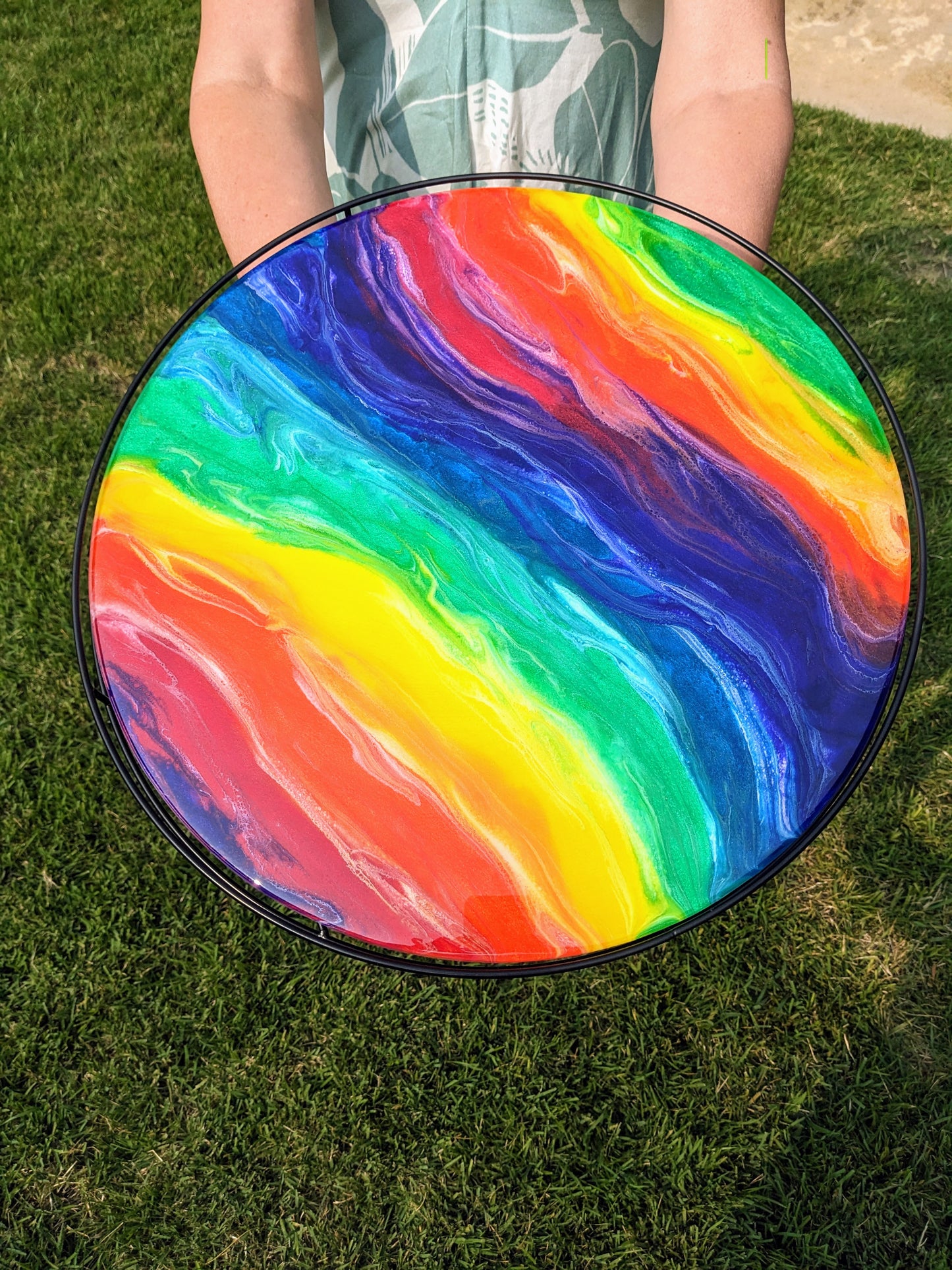 Rainbow Lazy Susan with metal rail (large)