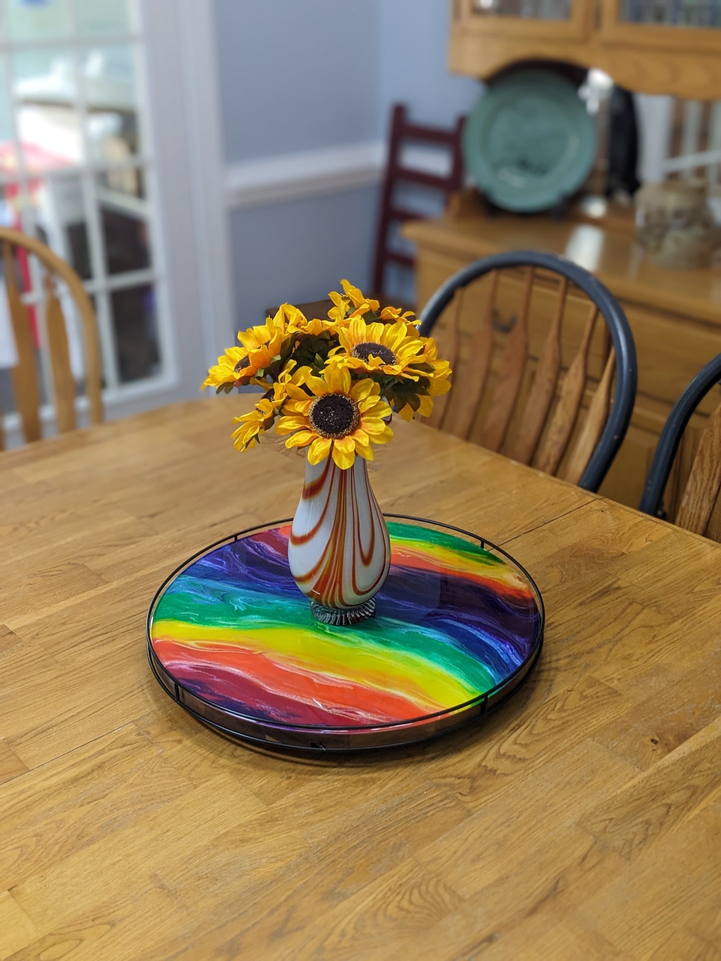 Rainbow Lazy Susan with metal rail (large)