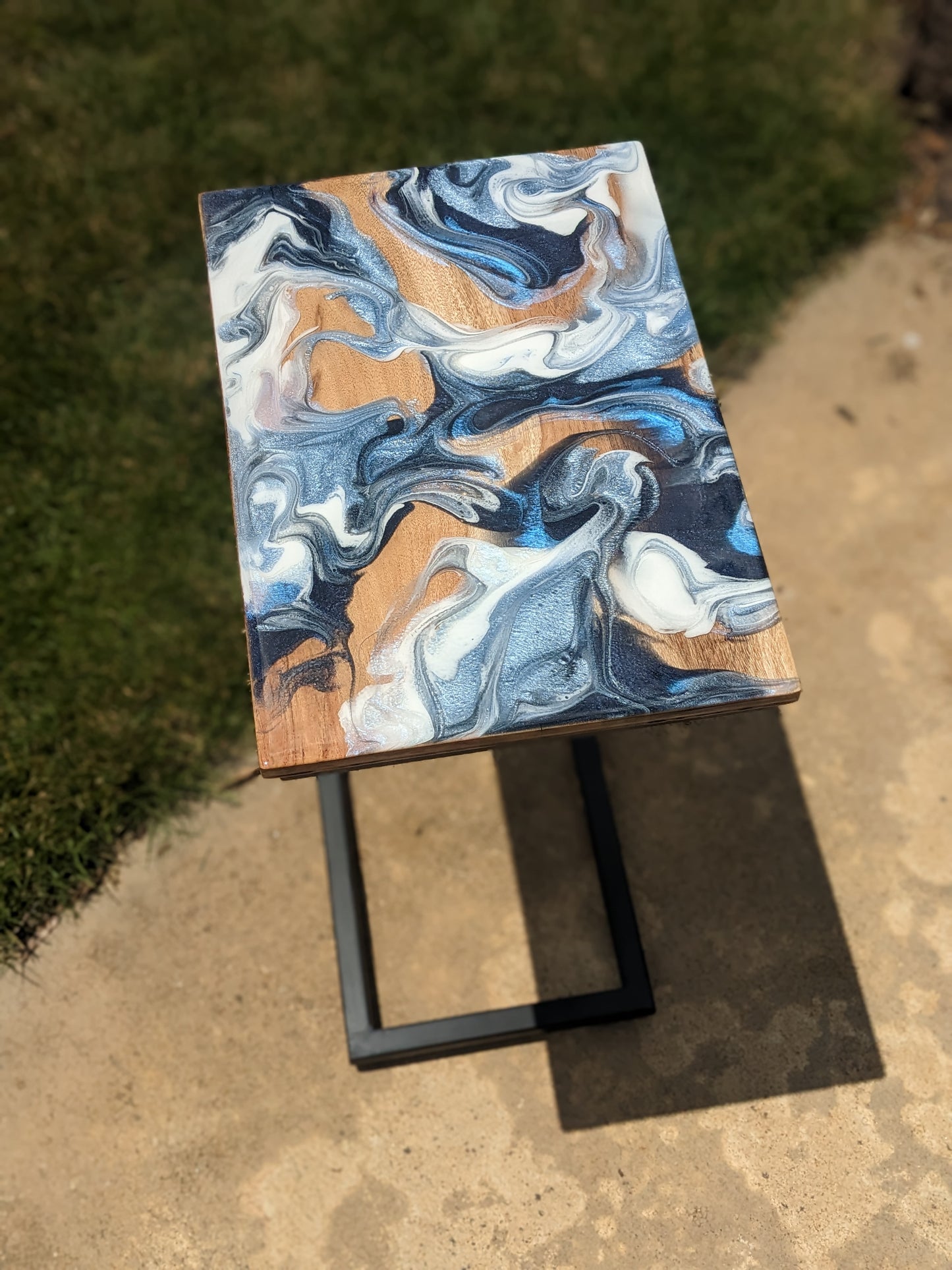 Blue Swirl "C" Table (2)