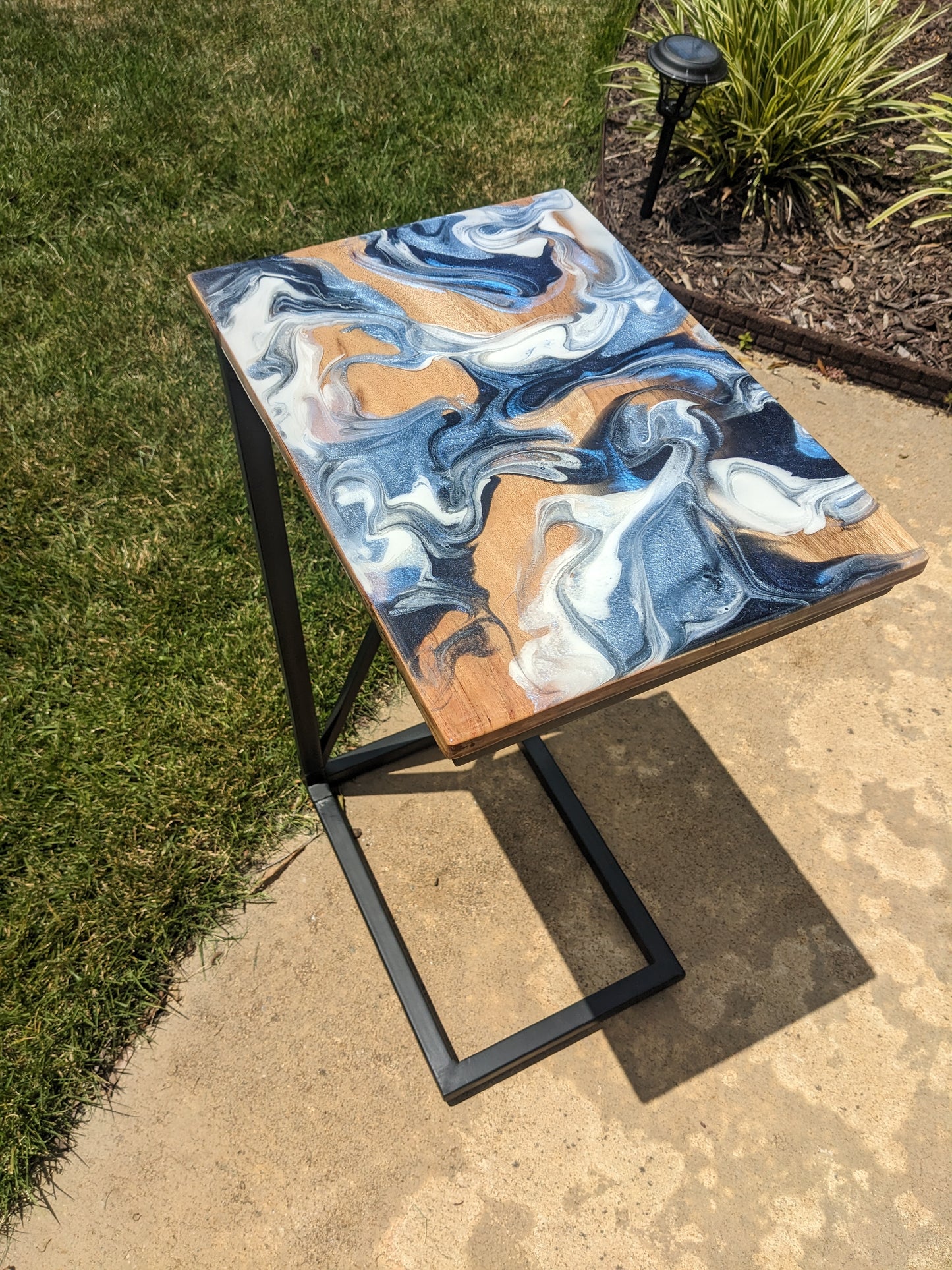 Blue Swirl "C" Table (2)