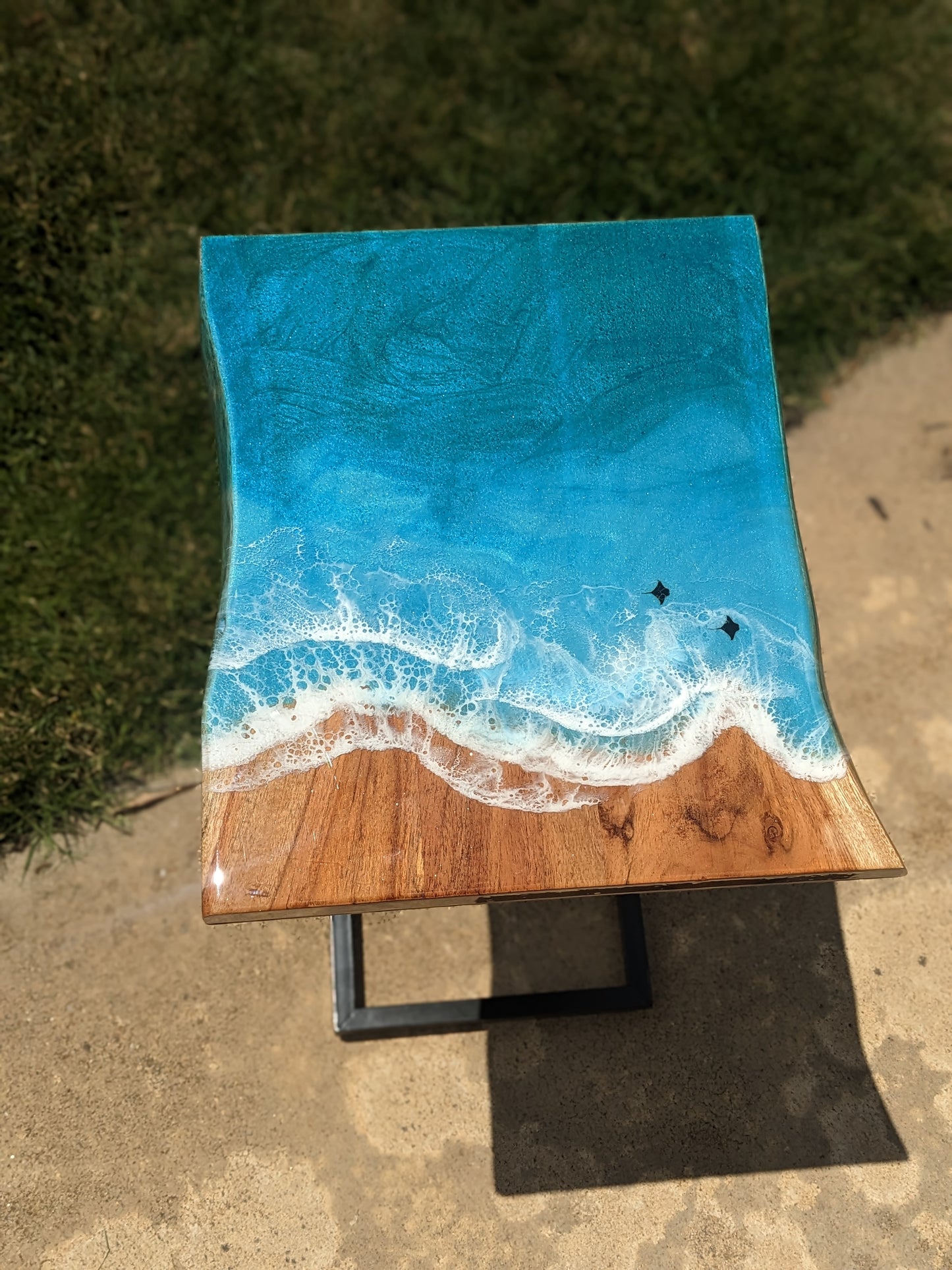 Ocean Side Table with outlets (For Sale at Crabtree Valley Mall)