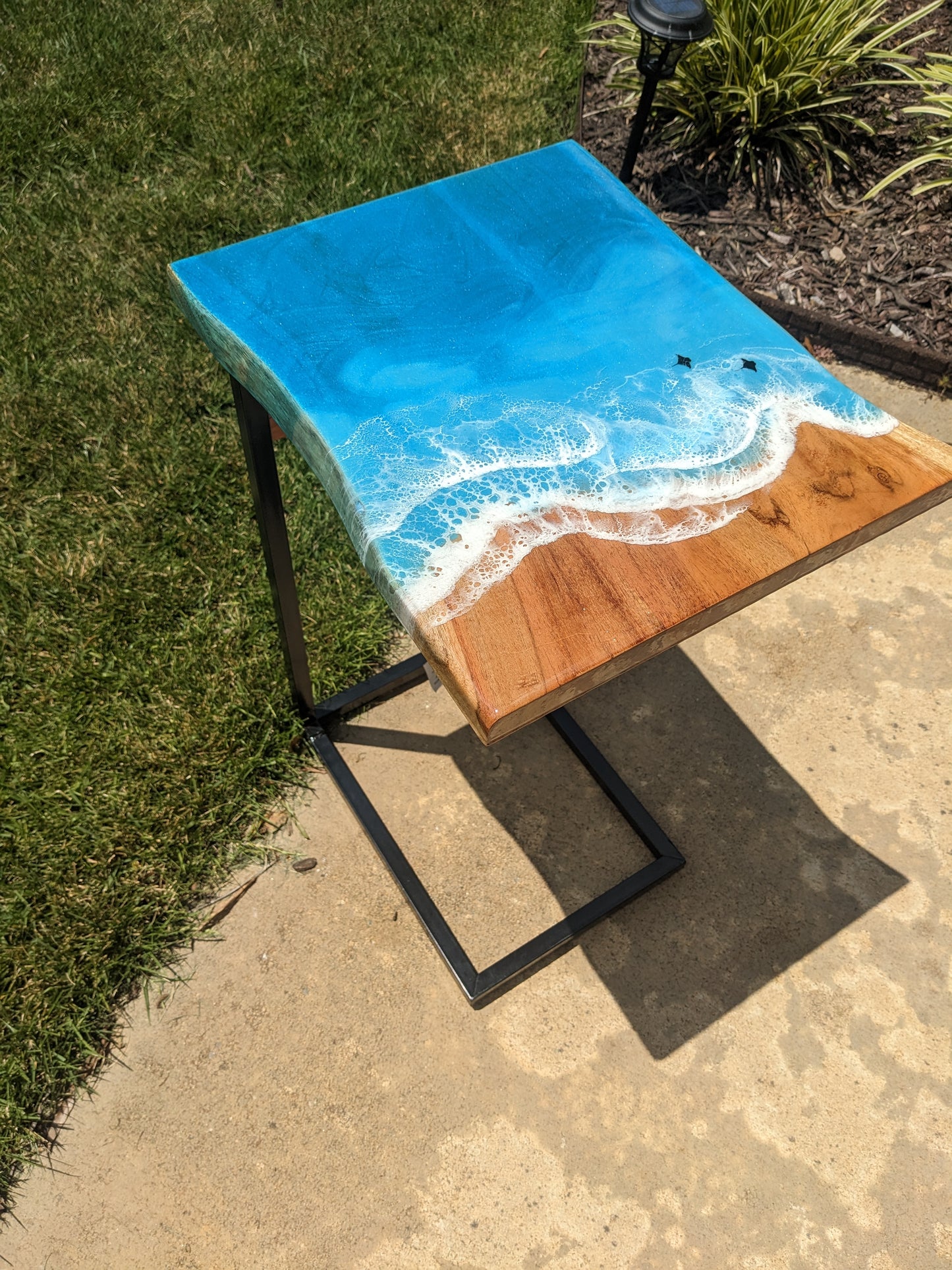 Ocean Side Table with outlets (For Sale at Crabtree Valley Mall)