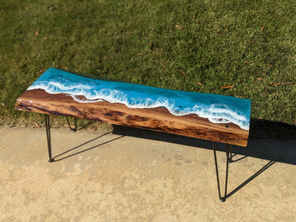 43 inch Ocean Bench with animals