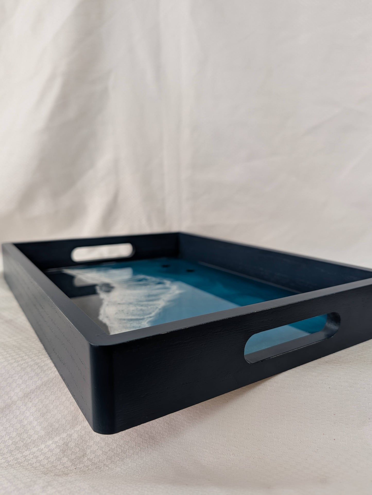 Caribbean Rectangle Serving Tray with glitter beach