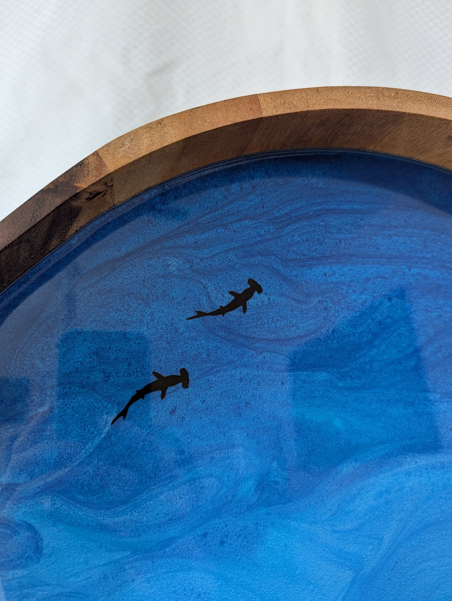 Pacific Blue Serving Tray with animals (17 inch Circle)