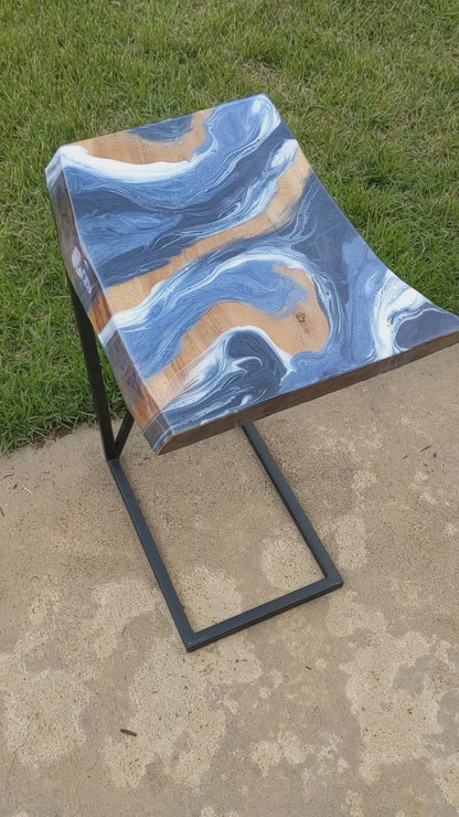 Blue Swirl "C" Table