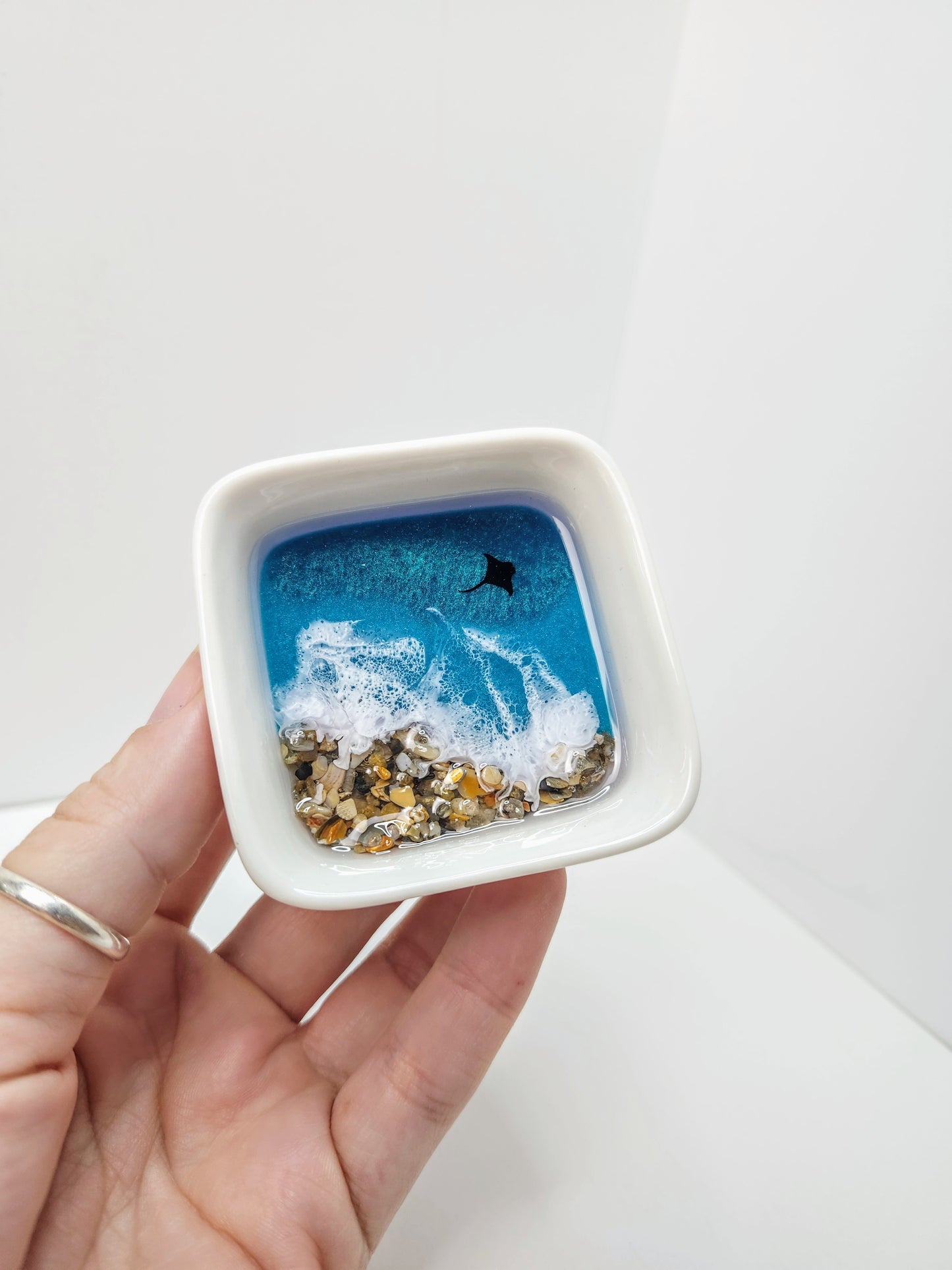 Ring Dish | Crushed Shells | Caribbean Ocean