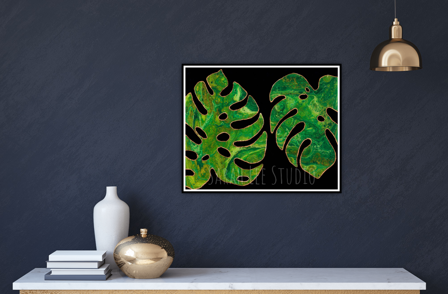 Half and Half Monstera Print