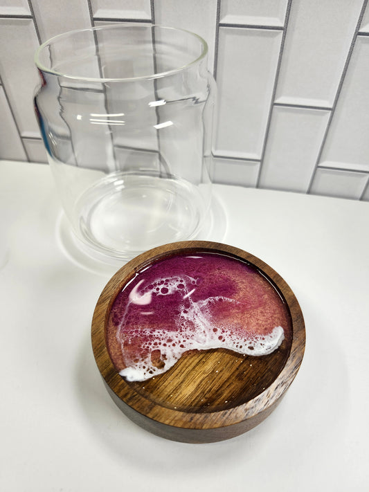 Glass Jar Pink Ocean