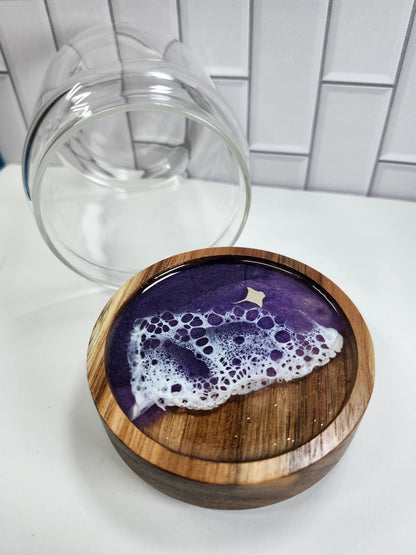 Glass Jar Purple Ocean with stingray
