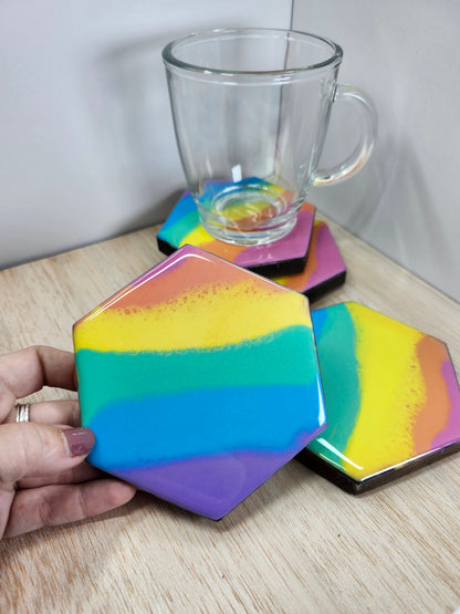 Set of 4 Rainbow Coasters