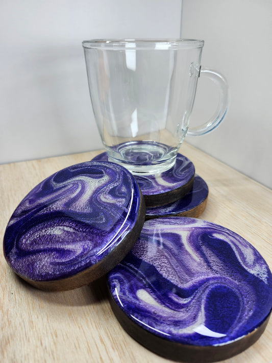 Set of 4 Purple Coasters