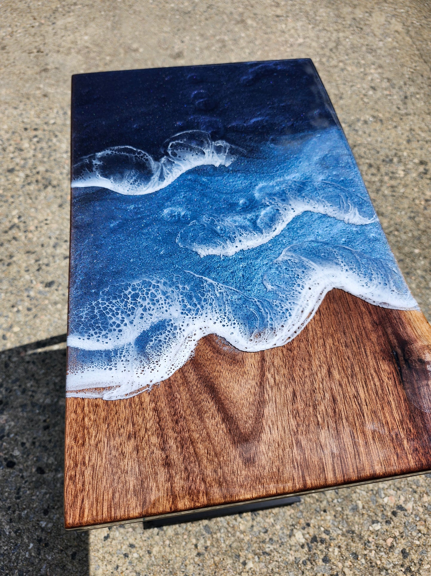 Black Walnut Navy Ocean "C" Table