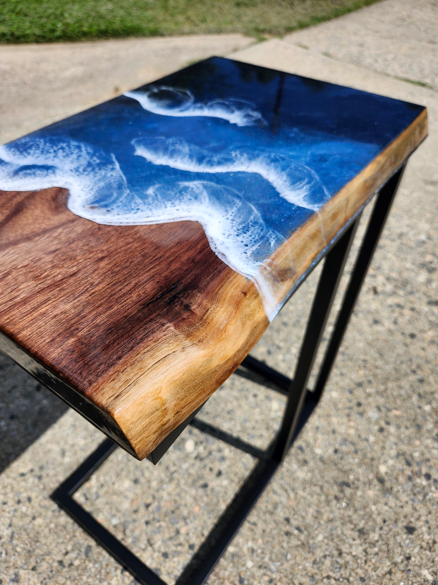 Black Walnut Navy Ocean "C" Table