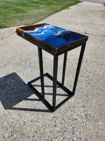 Black Walnut Navy Ocean "C" Table