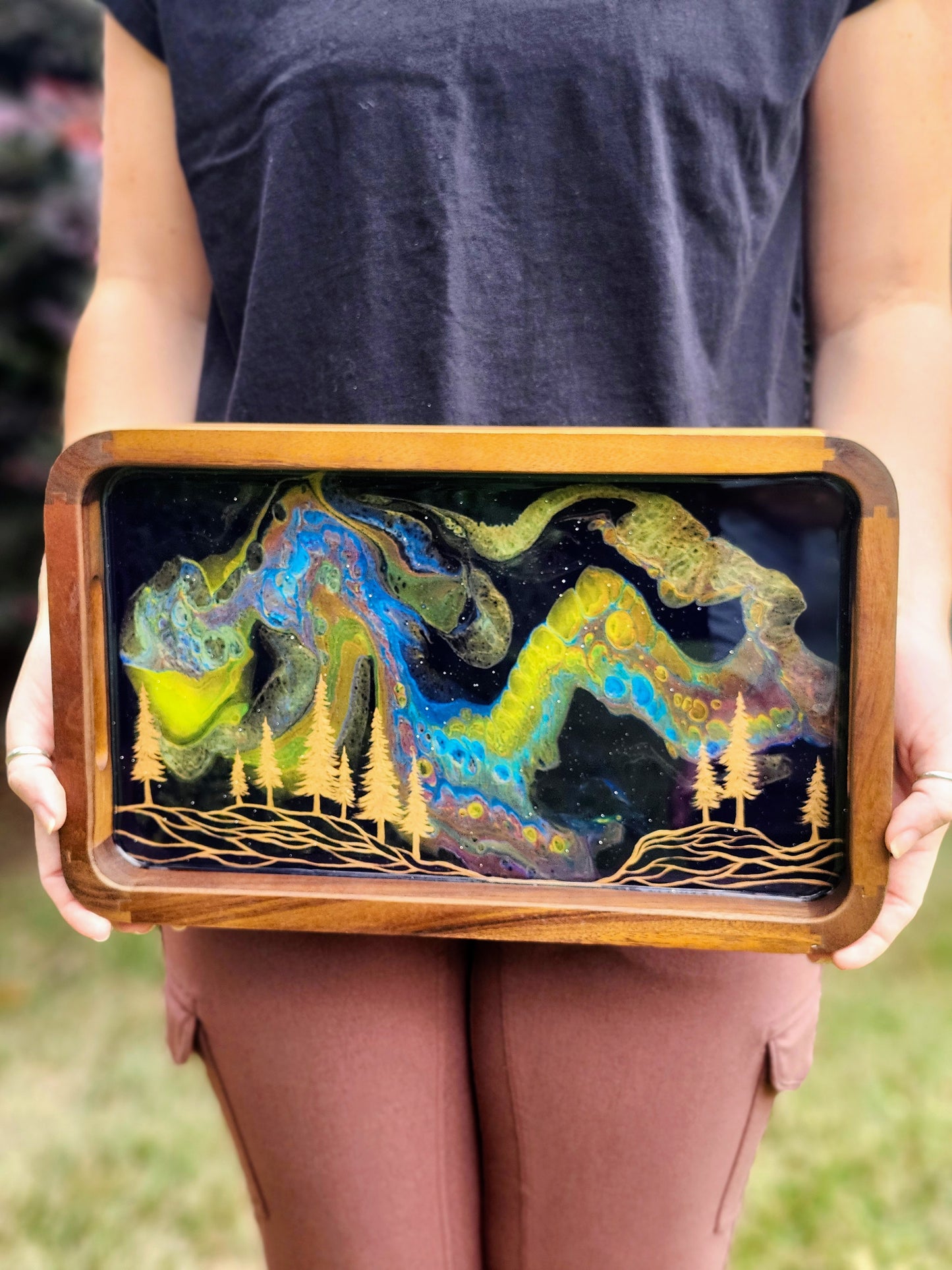 Rectangle Northern Lights Serving/ Catch All Tray