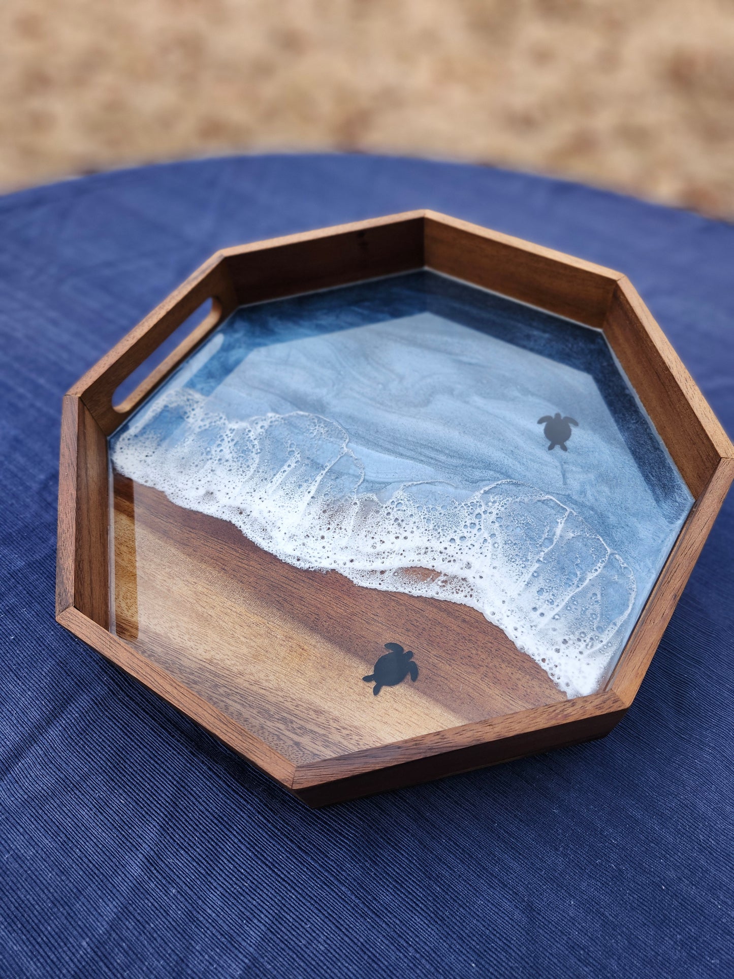 Octagon Stormy Ocean Serving Tray (Small)