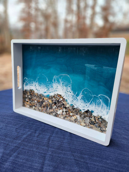 Caribbean Crushed Shell Beach Rectangle Serving Tray