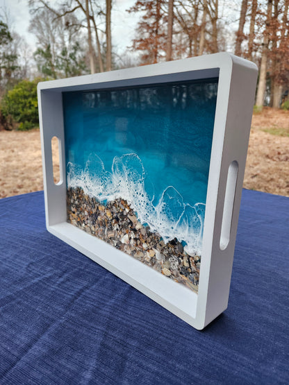 Caribbean Crushed Shell Beach Rectangle Serving Tray